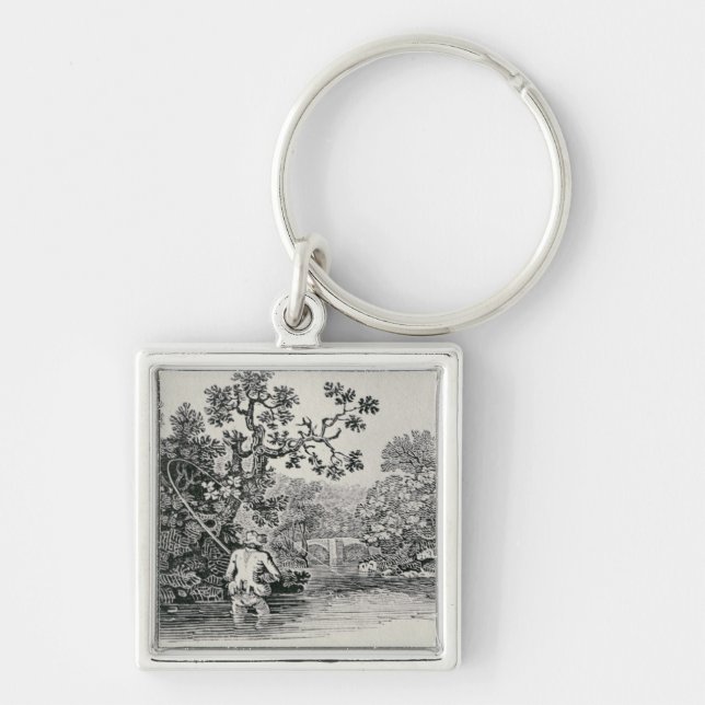 Spielen eines Lachses Schlüsselanhänger (Vorne)