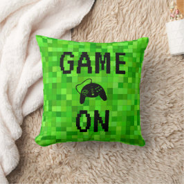 SPIELEN | Grüne Gamer-Pixel Personalisiert Kissen
