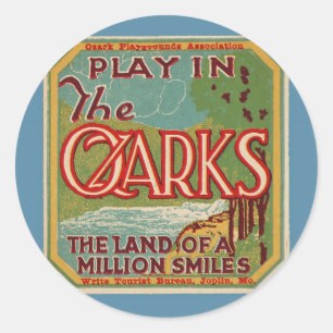 Spielen im OZARKS Land eine Million Lächeln Runder Aufkleber