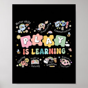 Spielen ist Lernen Lehrer Schüler erster Tag zurüc Poster