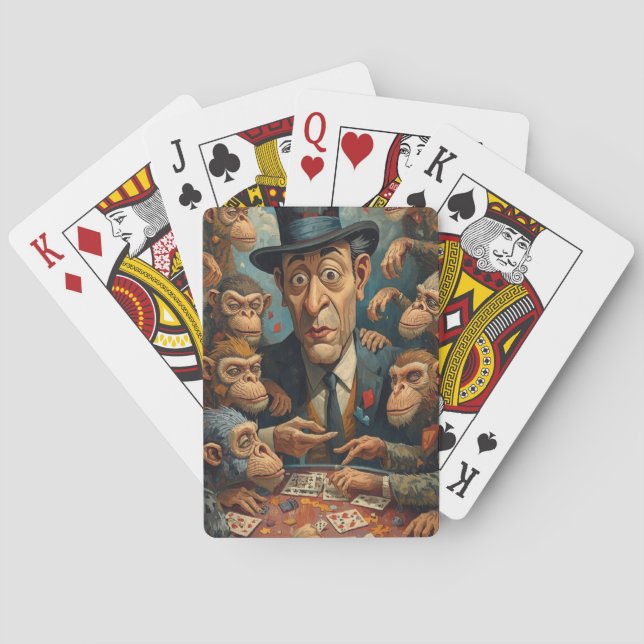 Spielen mit Affen auf Karten Spielkarten (Rückseite)