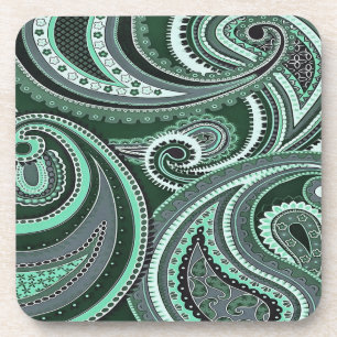 Spielen mit Paisley-Mustern Aquamarin-Töne Getränkeuntersetzer