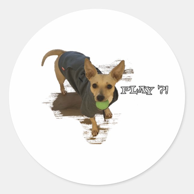 Spielen? Runder Aufkleber (Vorderseite)