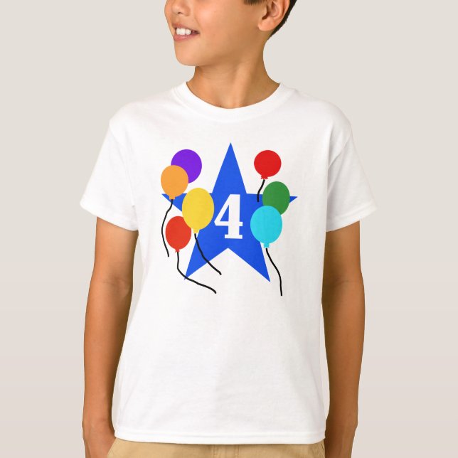 Spielen Sie 4. Geburtstag die Hauptrolle T-Shirt (Vorderseite)