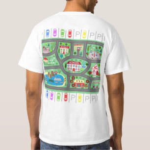 Spielen Sie Autorennen auf der Rückseite des Vater T-Shirt