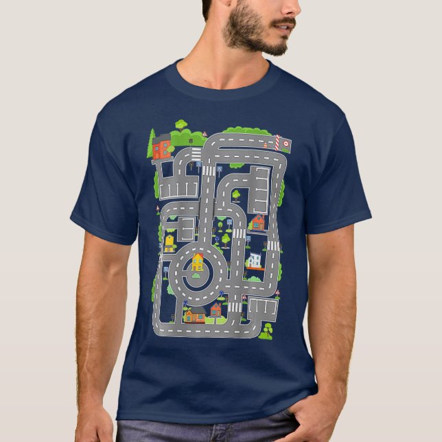 Spielen Sie Autos auf Vätern Zurück spielen Mat Ca T-Shirt (Vorderseite)