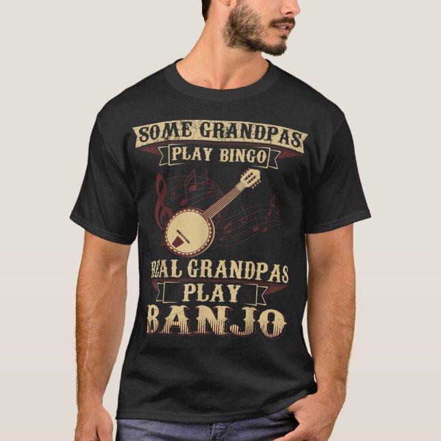 Spielen Sie Bingo Real Grandpas Spielen Sie Banjo T-Shirt (Vorderseite)