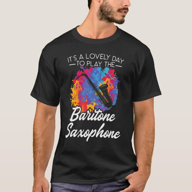 Spielen Sie das sächsische Baritone-Musikinstrumen T-Shirt (Vorderseite)