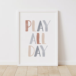 Spielen Sie den ganzen Tag über Boho Kids Zimmer D Poster