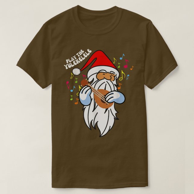 Spielen Sie den Yulekele Niedlich Santa Playing th T-Shirt (Design vorne)