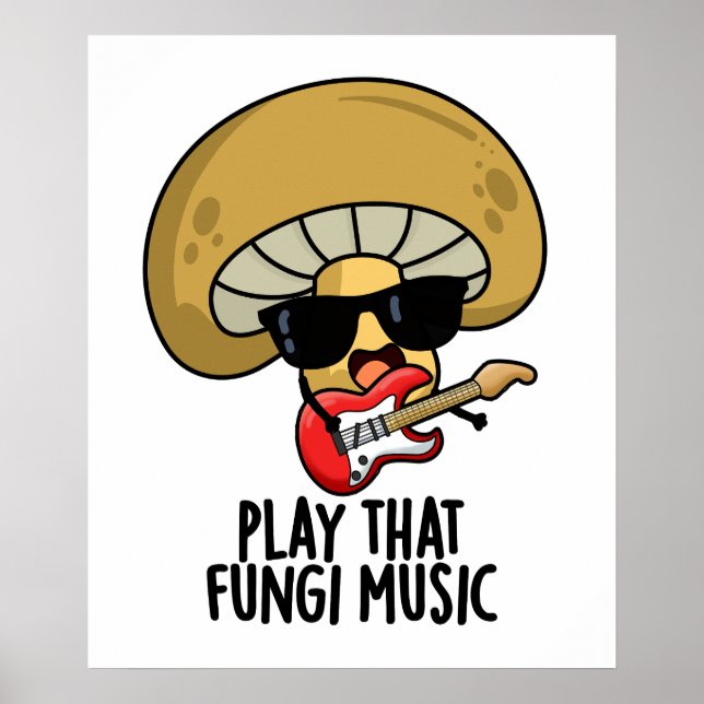 Spielen Sie diese Fungi Music Funny Mushroom Pub Poster (Vorne)