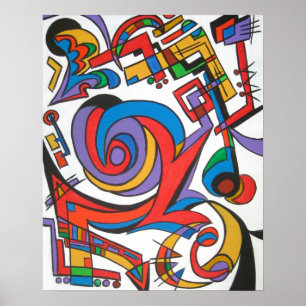 Spielen Sie ein wenig jazz-moderne Bauhaus Geometr Poster