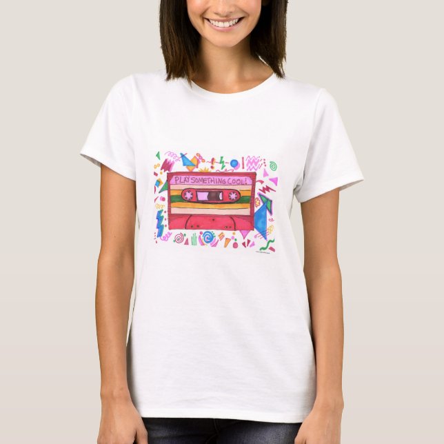 Spielen Sie etwas Cooles Mixtape Marker Art Music T-Shirt (Vorderseite)