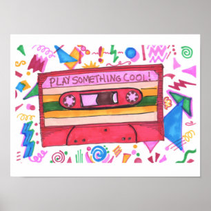Spielen Sie etwas Cooles Musik Mixtape Art Poster