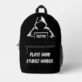 Spielen Sie fleißig studieren Harder cool Chic T - Bedruckter Rucksack