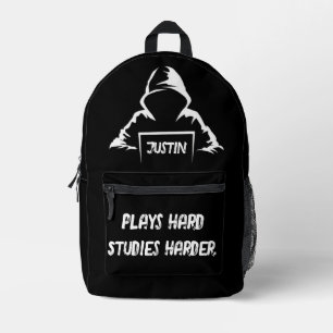 Spielen Sie fleißig studieren Harder cool Chic T - Bedruckter Rucksack