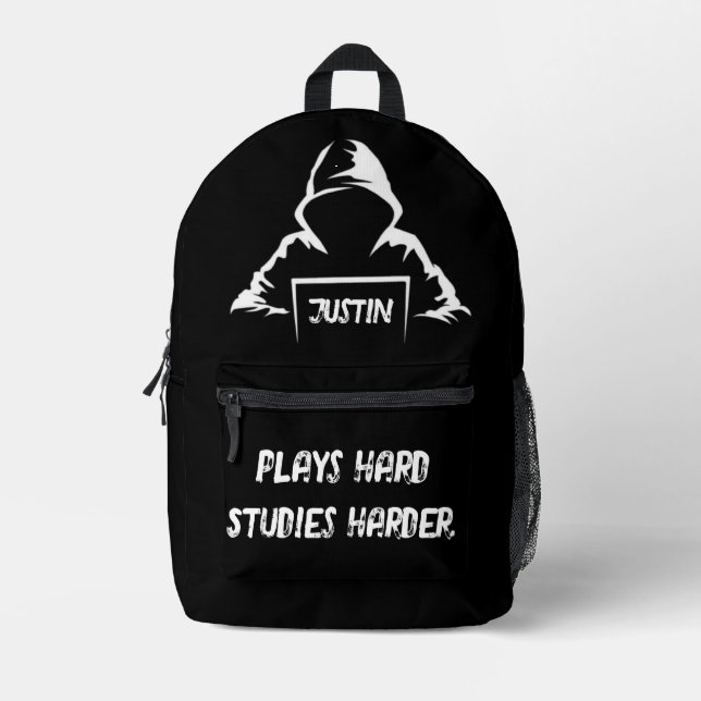 Spielen Sie fleißig studieren Harder cool Chic T - Bedruckter Rucksack (Vorderseite)