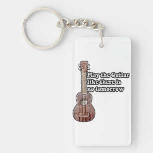 Spielen Sie Gitarre, wie es kein Morgen gibt. Vint Schlüsselanhänger