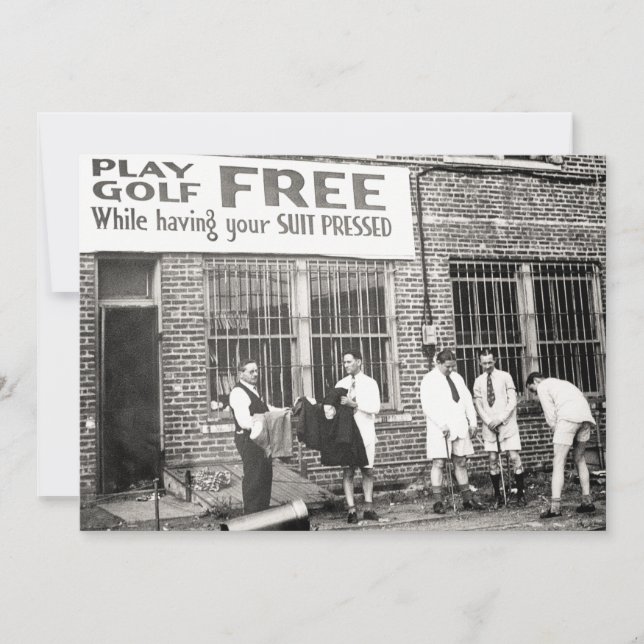 Spielen Sie Golf kostenlos (während Sie Ihren Anzu Einladung (Vorderseite)