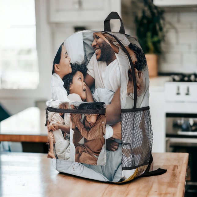 Spielen Sie Ihre Foto-Collage Vorlage 7 Fotos Bedruckter Rucksack (Fun your photo collage template 7 photos printed backpack)