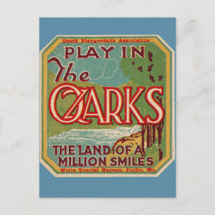 Spielen Sie im OZARKS Land eines Millionen Lächeln Postkarte