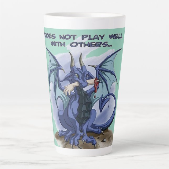 Spielen Sie nicht gut mit anderen Drachen Latte Ta Milchtasse (Vorderseite)