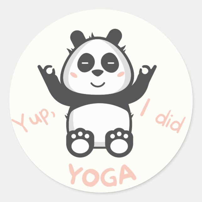 Spielen Sie Yoga wie ein Panda Runder Aufkleber (Vorderseite)