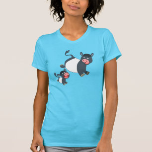 Spielen umgeschnallten Galloway-Kuh u. des T-Shirt