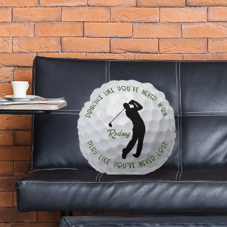 Spielen und Golf spielen Rundes Kissen
