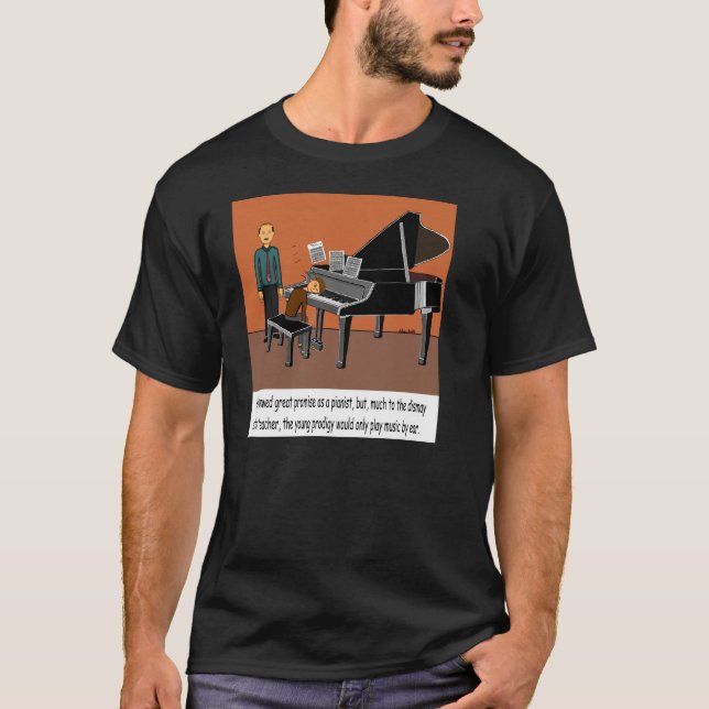 Spielen von Musik durch Ohr T-Shirt (Vorderseite)