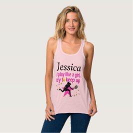SPIELEN WIE EIN MÄDCHEN PERSONALISIERTER TENNIS T  TANK TOP
