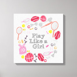 Spielen wie eine Girl-Canvas-Printwerbung Leinwanddruck