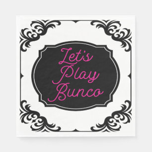 Spielen wir Bunco Fun Pink Black Elegant Serviette