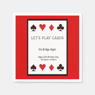 Spielen wir Cards Party Cocktail Napkins - Geburts Serviette