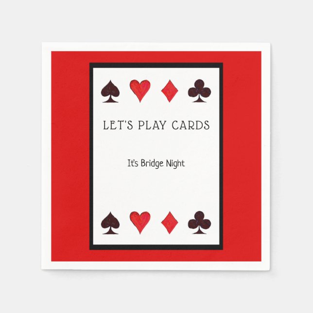 Spielen wir Cards Party Cocktail Napkins Serviette (Vorderseite)