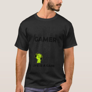 Spielen wir Coolen Hard Player Gamer Illustrati T-Shirt