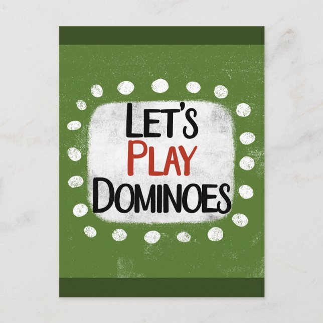Spielen wir Dominoes Postcard Postkarte (Vorderseite)