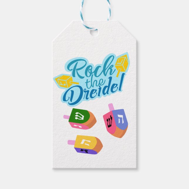 Spielen wir Dreidel Geschenkanhänger (Vorderseite)