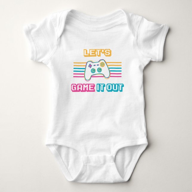 Spielen wir es aus - Retro-Stil Baby Strampler (Vorderseite)