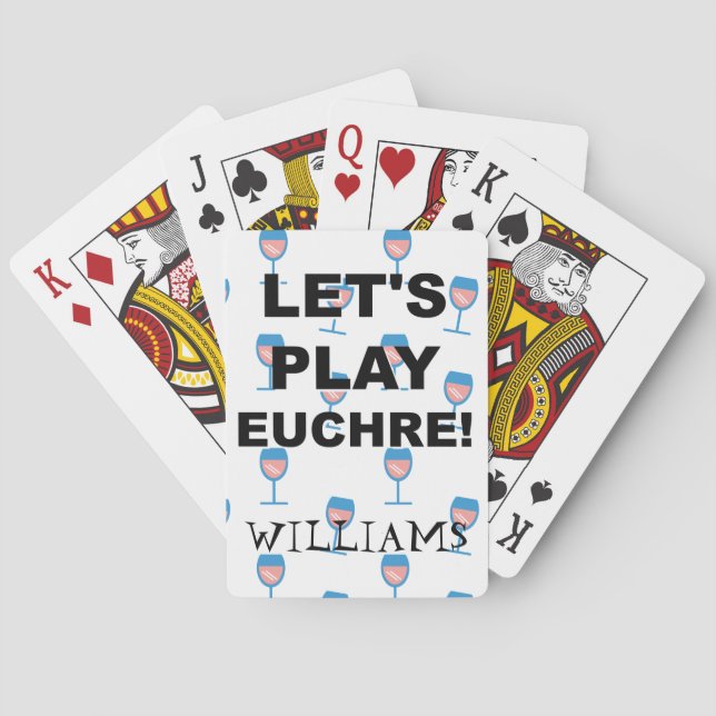 Spielen wir Euchre! Thema Weinglas Spielkarten (Rückseite)