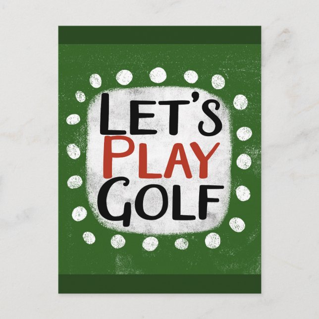Spielen wir Golf Postcard Postkarte (Vorderseite)