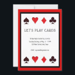 Spielen wir Karten, eine Kartenspiel-Party Einladu Einladung<br><div class="desc">Benutzerdefinierbare Kartenspiel-Party Einladung mit von Hand gezeichnet Ass-Seiten der Anzug Spades,  Hearts,  Diamonds und Clubs. Perfekt für die Bridge Ladys oder Gentlemen treffen sich oder generisch genug für andere Kartenspiel-Party wie Poker,  Canasta,  Bunco,  Cribage,  Pinocle. . oder einfach eine Mädchennacht oder einen Nachmittag.</div>
