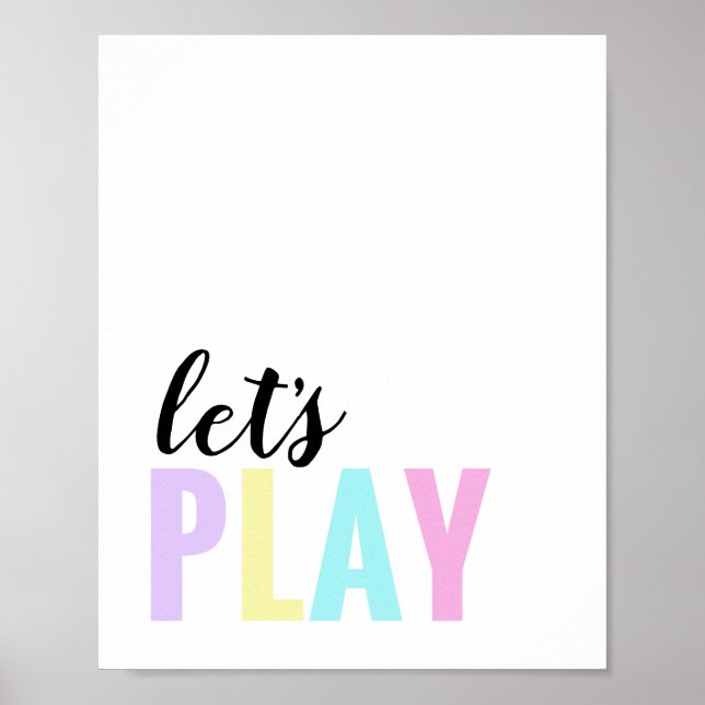 Spielen wir Playroom Pastel Rainbow Poster (Vorne)