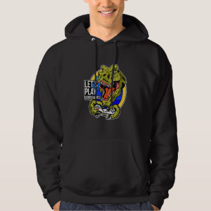 Spielen wir Spiele Cool Rex Dinosaurier Illustrati Hoodie