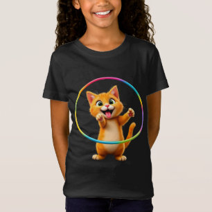 Spielend Kitten Rainbow Hula Hoop Fun Cat Lovers T-Shirt