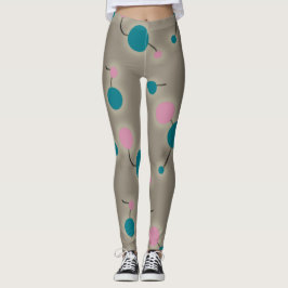 Spielend Retro große Moleküle Universale rosa Blau Leggings