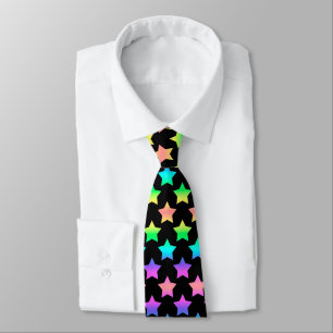 Spielend Schwarz mit Pastel Ombre Stars Krawatte