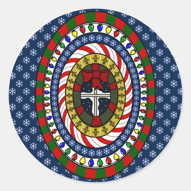 Spielend Weihnachtsaufkleber Runder Aufkleber (Vorderseite)