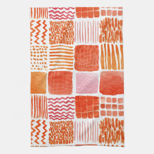 Spielende Aquarellplätze Warm Boho Abstrakt Geschirrtuch