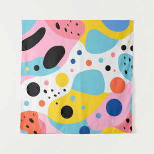 Spielende Bio Formen  Monogramm Wandteppich